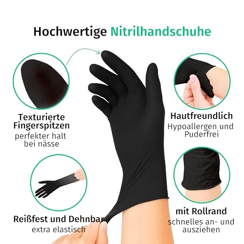 SF Medical Products Disposable Nitrile Examination Gloves, Powder-Free, Latex-Free, Non-Sterile - Box of 200 | Powder-free disposable gloves for tattoos, workshops, kitchens, cleaning, and household use; versatile for commercial and everyday use