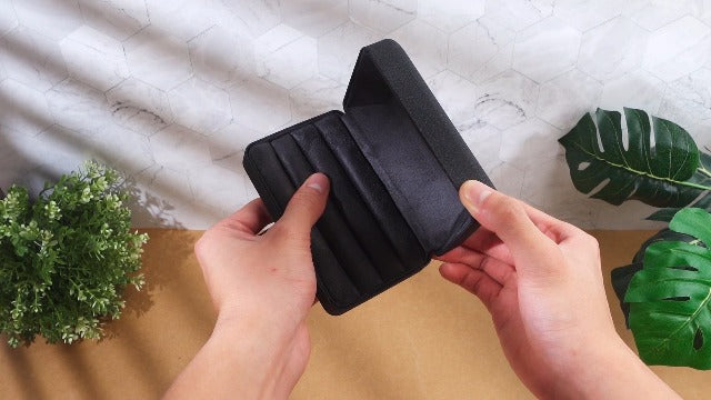 Nosiny 4 Pcs Black Velvet Jewelry Ring Storage Box for Multiple Rings