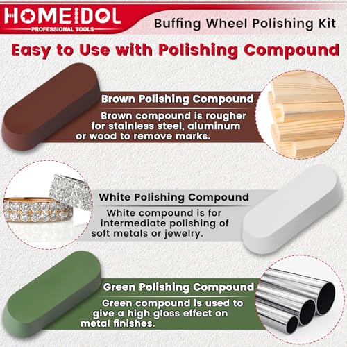 72Pcs Polishing Kit for Dremel Buffing Wheels with Polishing Compound Style 2