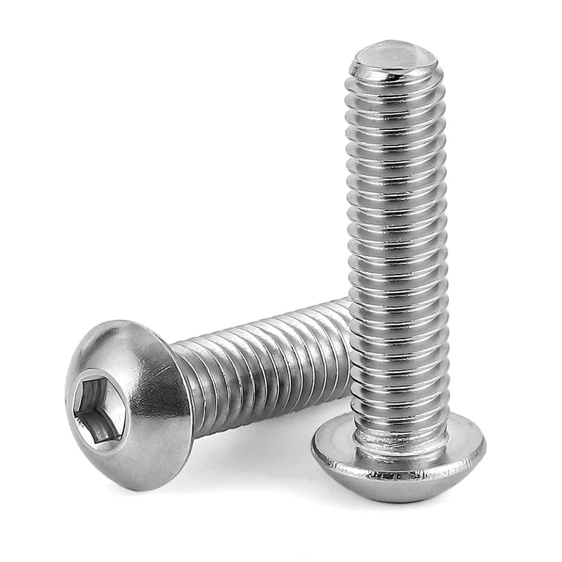 [Australia - AusPower] - M5-0.8 x 10mm Button Head Socket Cap Screws, Stainless Steel 18-8 (304), Bright Finish, Fully Threaded, 100 PCS M5 x 10mm 