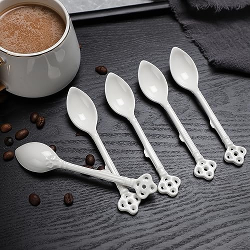 Espresso Spoons Set of 12, Ceramic Coffee Spoons, Demitasse Espresso Spoons White