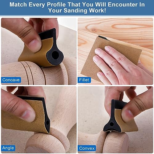 Estink flexible contour sanding block 14-pack rubber sanding pad kit for curved surface sanding