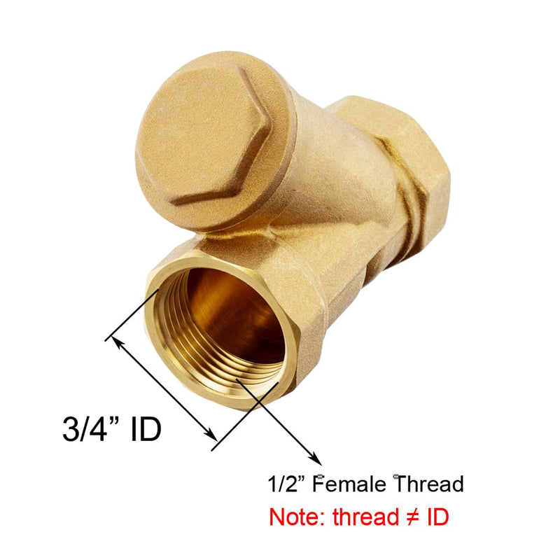 [Australia - AusPower] - Brass 1/2" Female Y Shaped Strainer Mesh Filter Valve 0.5 Inch 
