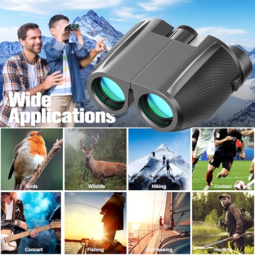 Binoculars 12x25 for Adults and Kids Compact Binocular Waterproof Binocular Wide Field of View for Bird Watching,Hiking,Hunting,Concert Black