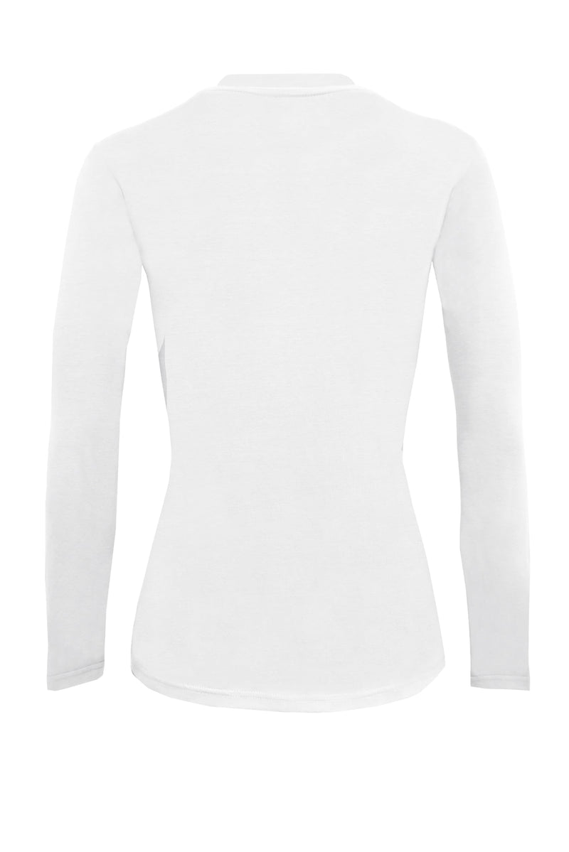 [Australia - AusPower] - Natural Uniforms Women's Under Scrub Tee Crew Neck Long Sleeve T-Shirt Medium White 