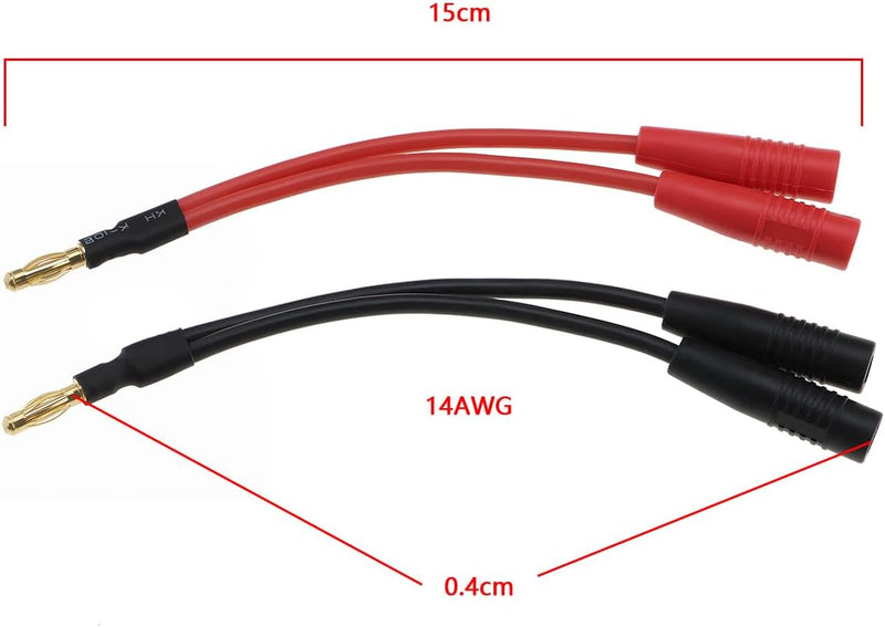 [Australia - AusPower] - WJSTN Banana Plug Cable Braided Wire Banana Plug Splitter 1 Male 2 Female Adapter, Gold pin Banana Plugsfor Spring-Loaded Inputs,4- Pack 