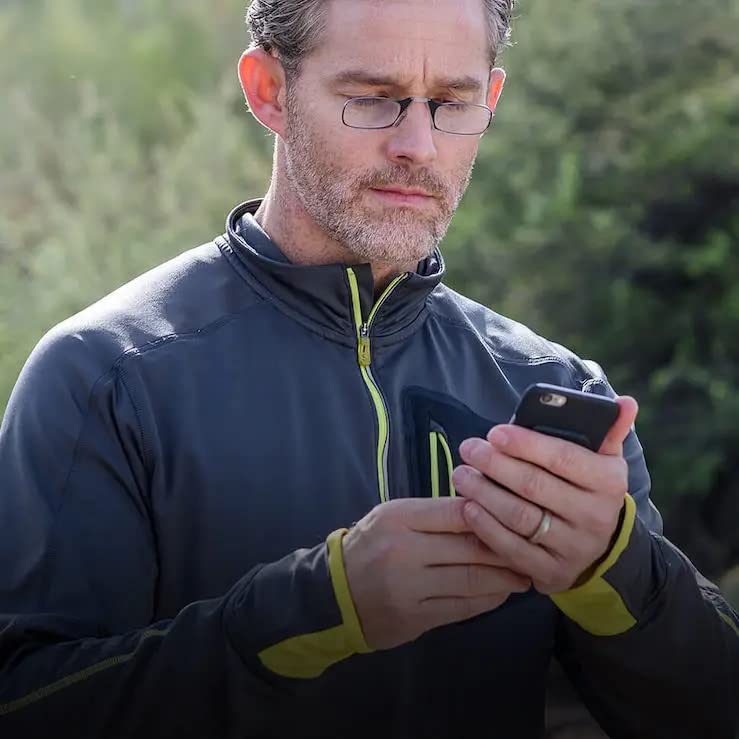 [Australia - AusPower] - ThinOptics Universal Pod Case + Rectangular Reading Glasses Black Case / Black Frames 44.45 Millimeters 2 x 