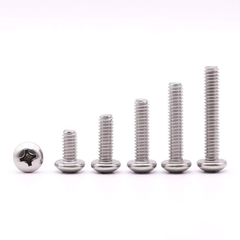 #10-32 x 3/4" inch (50 pcs) Phillips Pan Head Machine Screw Bolt, 304 Stainless Steel 18-8 Rounded Head Screws, UNF Full Thread, Bright Finish #10-32 x 3/4" 50