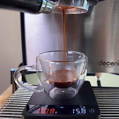 MiiCoffee Nano Pro Coffee Scale with Timer, Espresso Scale with Auto Tare, Aluminum Body, Touch Sensor and Silicone Cover Nano Pro (Black)