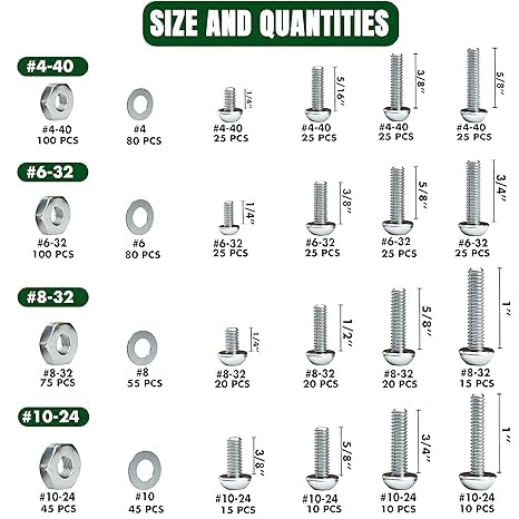 [Australia - AusPower] - 2 in 1 Rubber Grommets for Wiring 18 Different Sizes (125 Pcs) & Nuts and Bolts Assortment Kit 24 Sizes Machine Screws, Nuts & Washers (900pcs) 