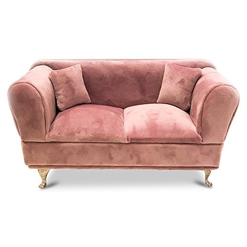 WHW Whole House Worlds Glam Pink Passion Jewelry Couch, 9 Inch Long Couch - 6 Inches Long
