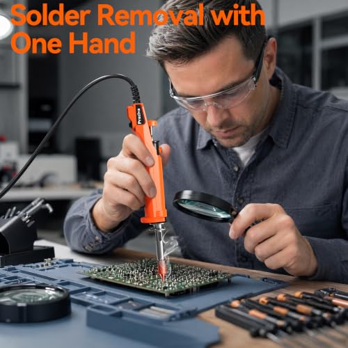 Preciva Desoldering Pump Solder Extractor Kit with 4 Desoldering Nozzles (1.0mm x 2+1.2mm x 2)