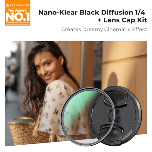 K&F CONCEPT 49mm Black Diffusion 1/4 Filter + Lens Cap