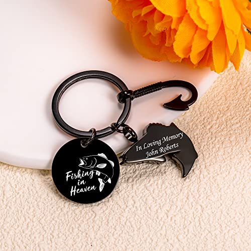 Gredstar Fishing Urn Keychain for Ashes, Cremation Keepsake Memorial Black