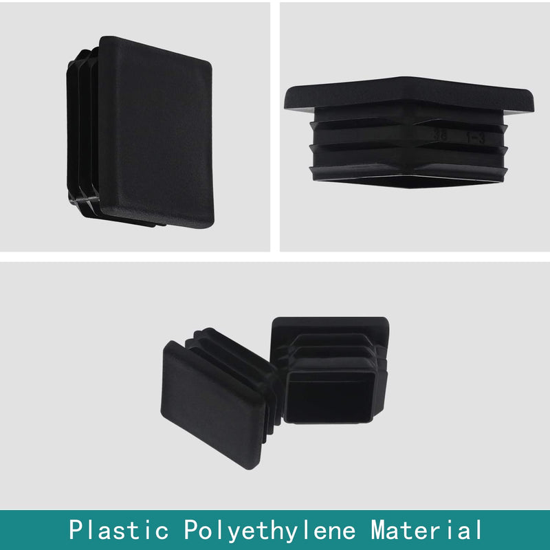 [Australia - AusPower] - (10 Pack) 2" 2X2 Square Tubing Black Plastic Plug,2 Inch End Cap 2"x2" Square Tube End Cap Fence Post Pipe Cover Tubing Insert Chair Glide Finishing Plug Fitness Equipment Pipe Covers 