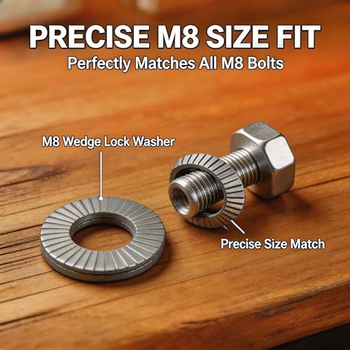 20-piece M8 wedge lock washers, anti-loose shakeproof bolt washers for automotive use by Generic