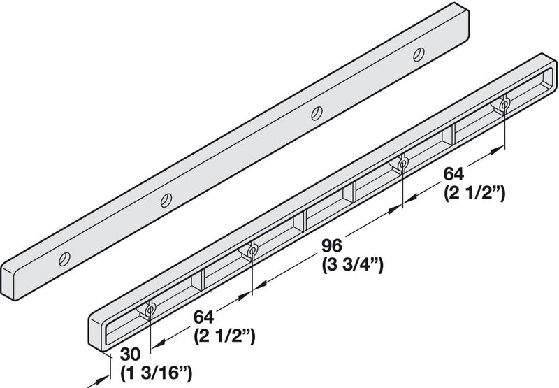 5 Pairs of Rok Hardware Side Mounted 11-1/4" (285.5mm) Screw-On, Plastic Drawer Rails/Guide Rails with 3/4" Extension, for Drawers with 21/32" (17mm) Groove, White Finish, D10751034 10