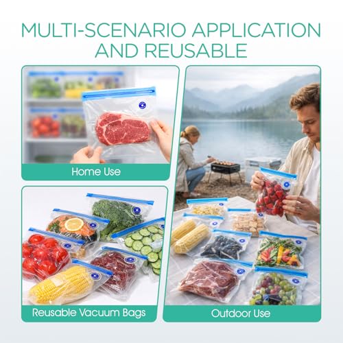 Handheld Vacuum Sealer for Food, Rechargeable Vacuum Pump with 5 Bags Black