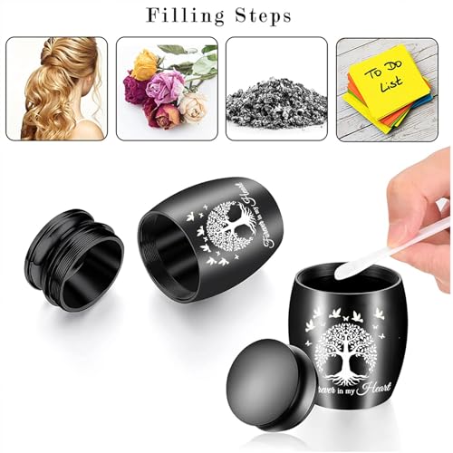 Small Keepsake Urn for Human Ashes Tree of Life Cremation Urns Mini Set of 7 Urns Perfect Stainless Steel Memorial Ashes Holder Small Funeral Ash Urn-Forever in My Heart (7Pcs-Purple) 7pcs-purple