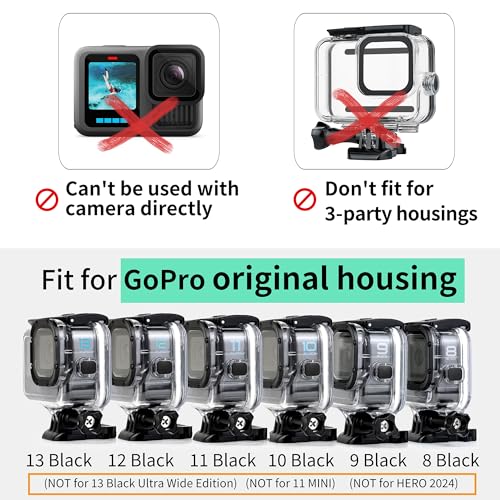 4-Pack Dive Filter for GoPro Hero 13 12 11 10 9 8 Official Housing