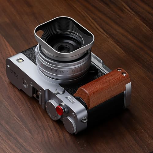 Haoge Lens Hood Metal Squaret for Fujifilm Fujinon XF27mmF2.8 R WR Lense Hood Silver
