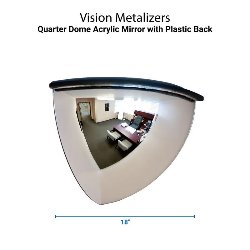 [Australia - AusPower] - 18” Acrylic Quarter Dome Mirror with Plastic Back, Round Indoor Security Mirror for Driveway Safety Spots, Outdoor Warehouse Side View, Circular Wall Mirror for Office Use (DPB1814) 18" Acrlic Quarter Dome 