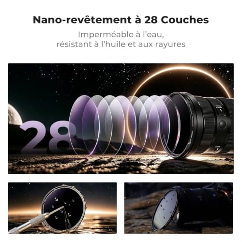 K&F CONCEPT 82mm ND1000000(20 Stops) ND Lens Filter with 28 Multi-Coated