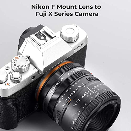 K&F Concept IV PRO NIK-FX Lens Mount Adapter Compatible with Nikon F Series Lens to Fuji X-Series X FX Mount Cameras with Matting Varnish Design Nikon F IV PRO