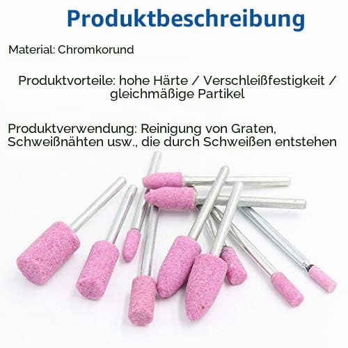 20 Pieces Sharpening Stone Set, 6mm Cylinder Grinding Head Rotary Tool Set with 3mm Shank for Wood, Metal and Plastic cylinders 6 mm