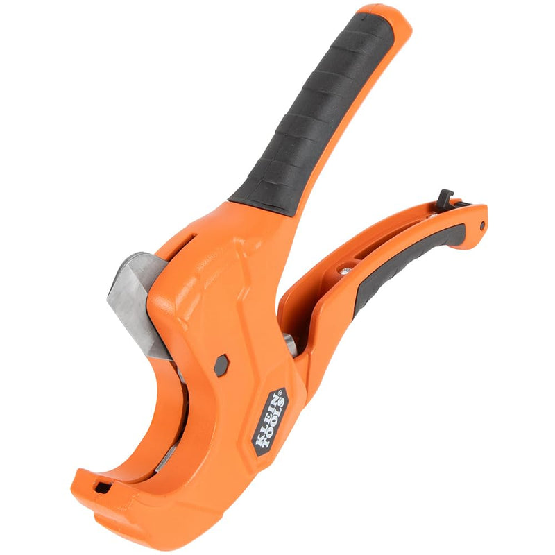[Australia - AusPower] - Klein Tools 50063 Ratcheting PVC Pipe Cutter, Cuts 1-1/4-Inch I.D. PVC, CPVC, PEX Pipes, One-Handed Operation, Replaceable Blades 