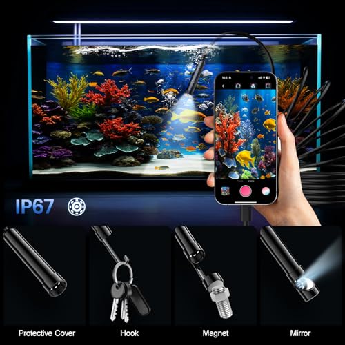 BAZO 1920P HD endoscope camera borescope with light and 8 adjustable LEDs