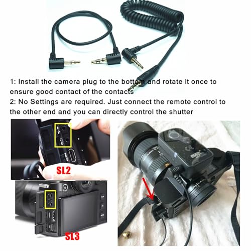 3.5MM-SL2(TRRS3.5) for Leica Camera Shutter Release Cable is Suitable to SL2/SL2S/SL3/SL3S Focusing and Photography Cables Focusing and Photo-Taking Function (3.5mm-SL2 2pcs) 3.5mm-SL2 2pcs