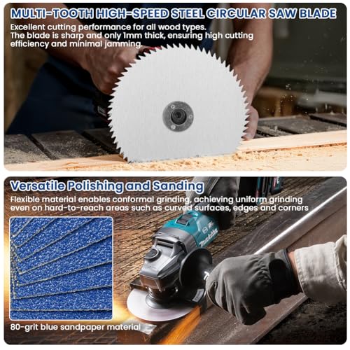 Cutting Discs, Pack of 10, 76 mm, 4 Types Cutting Discs | Flap Disc Set for Mini Angle Grinder, Discs, Sanding Discs for Metal Steel Iron Stainless Steel Wood Ceramic Tile 76mm 10 pieces