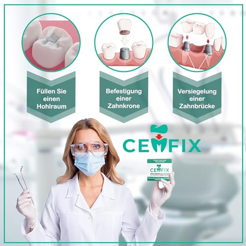 For refixing dental crowns and bridges. The ideal solution for crowns, bridges, dental caries and lost fillings.