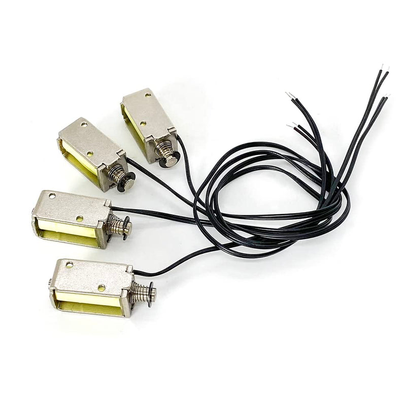 [Australia - AusPower] - 4pcs DC 12V Push-Pull Type Solenoid Mini Magnet Valve Linear Actuator 4mm Stroke Open Frame Solenoid Electromagnet 