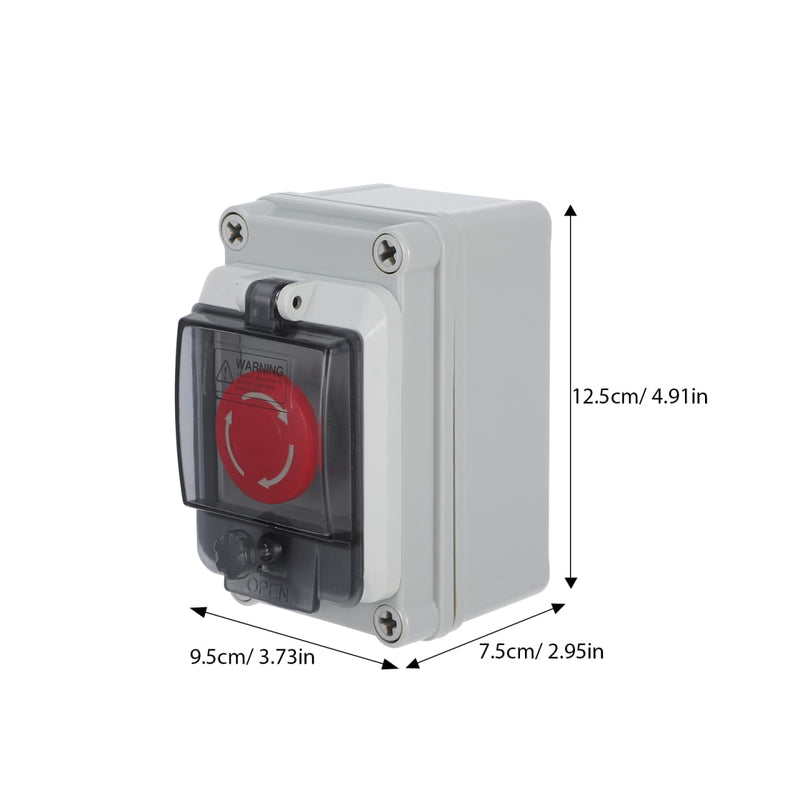 [Australia - AusPower] - SOLUSTRE Waterproof switch box with emergency stop button and control button for outdoor use, multifunctional push button for emergency stop and start, easy installation, robust materials 