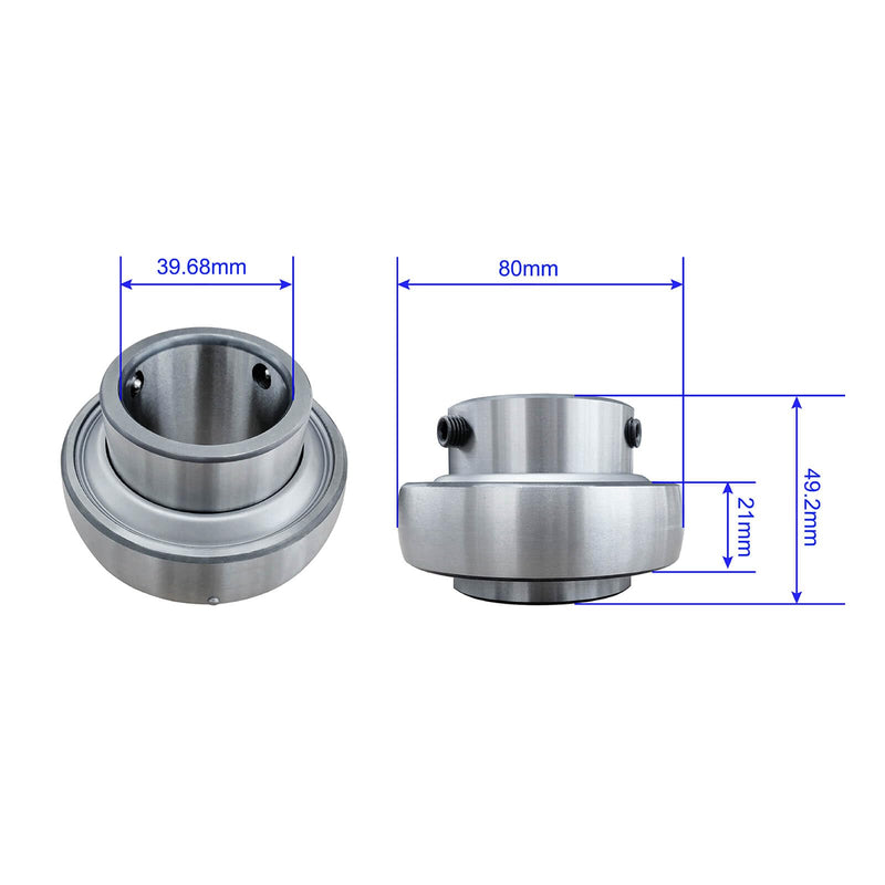 [Australia - AusPower] - Insert Ball Bearings Mounted UC208, 40mm Bore Axle Bearings with Set Screw, R3 Triple-Lip Seal, 1 Piece 