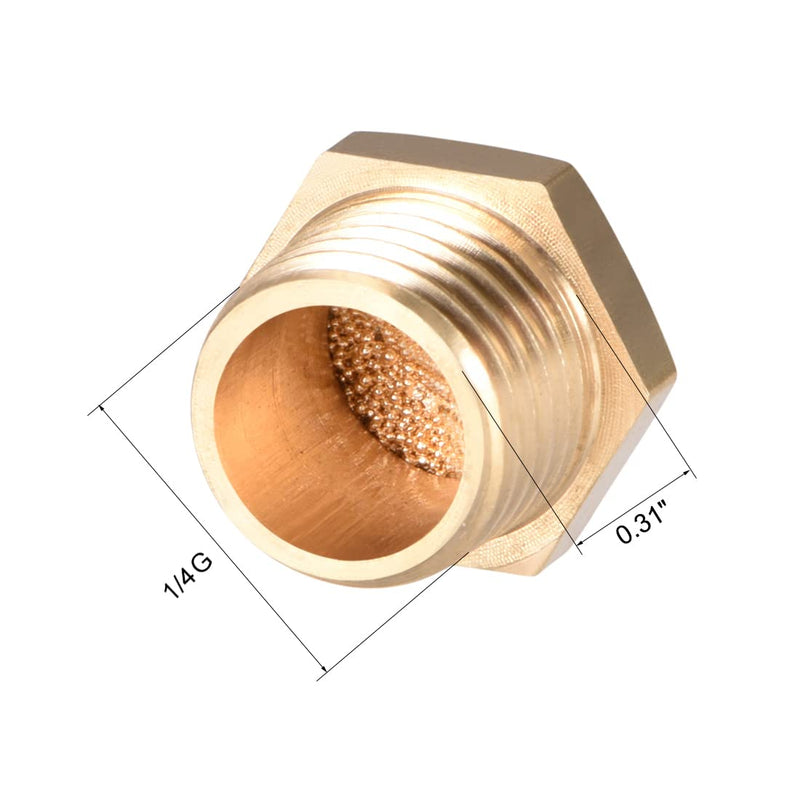[Australia - AusPower] - sourcing map 10pcs Brass Silencer G1/4 Adjustable Silencer G Brass 
