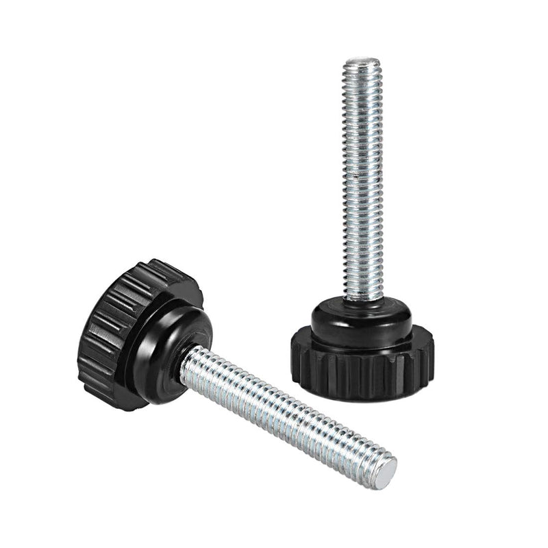 [Australia - AusPower] - uxcell M6 x 40mm Metric Male Thread Knurled Clamping Knobs Grip Thumb Screw on Type Hand Clamping Handle Bolt with Plastic Knobs Black 8 Pcs M6 x 40 