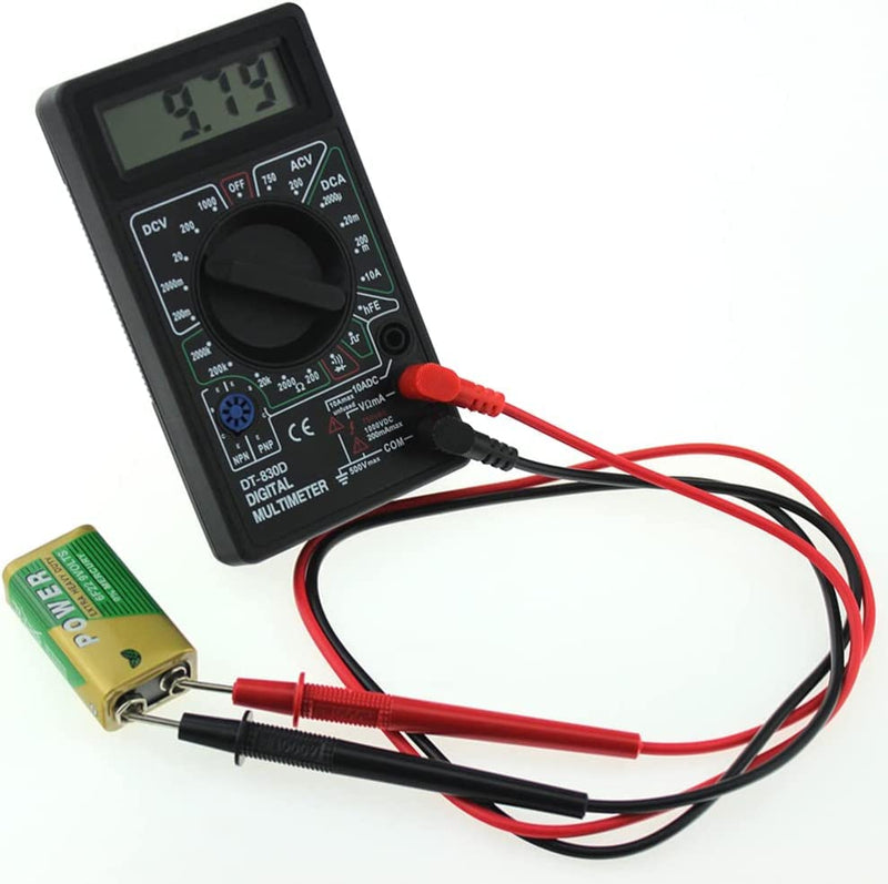 [Australia - AusPower] - DT-830D Digital Multimeter with Buzzer Square Wave Output Voltage Ampere Ohm Tester Probe DC AC LCD Overload Protection 