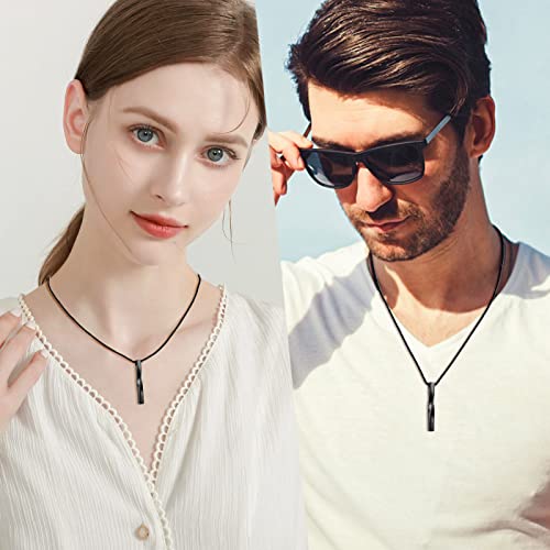 abooxiu Cremation Jewelry for Ashes Twist Ashes Necklace Urn Necklace for Ashes Cremation Necklace Stainless Steel Urn Pendant Memorial Keepsake for Women Men Black Non-engraving