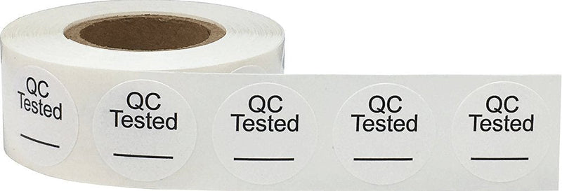 White Circle with Black QC Tested Dot Stickers, 3/4 Inch Round, 500 Labels on a Roll (Pack of 2) 3/4" Circle (Pack of 2)
