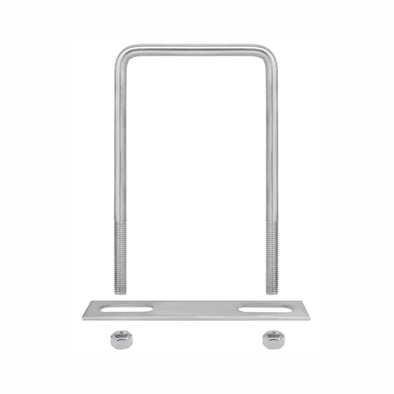 [Australia - AusPower] - 4 Sets 304 Stainless Steel Square U-Bolts 2.56"(65mm) Inner Width, 3.15"(80mm) Length Stainless with M6 Nuts, Frame Plate, Accessories for Automobiles Trailer, Boat Trailer Industrial Parts 65×80mm (W*L) 