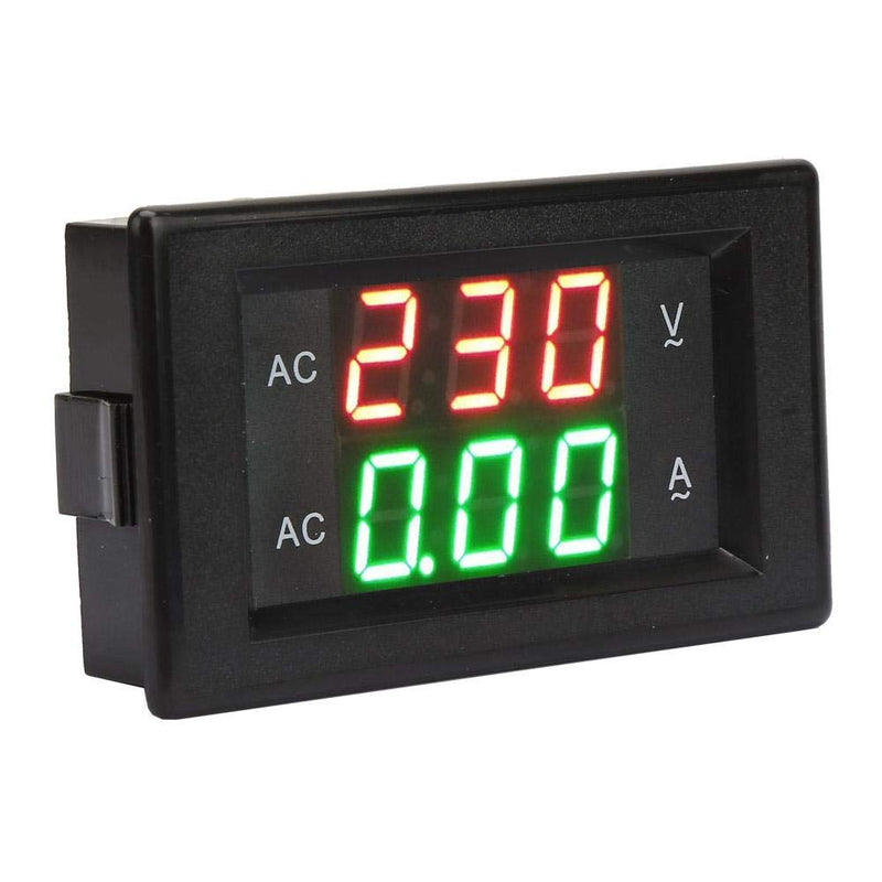 [Australia - AusPower] - Digital Voltmeter with LED Red and Green Display - 2-in-1 AC Voltage and Amp Meter for 60-500V AC, 0-50A Panel Meter for Voltage and Current Testing 