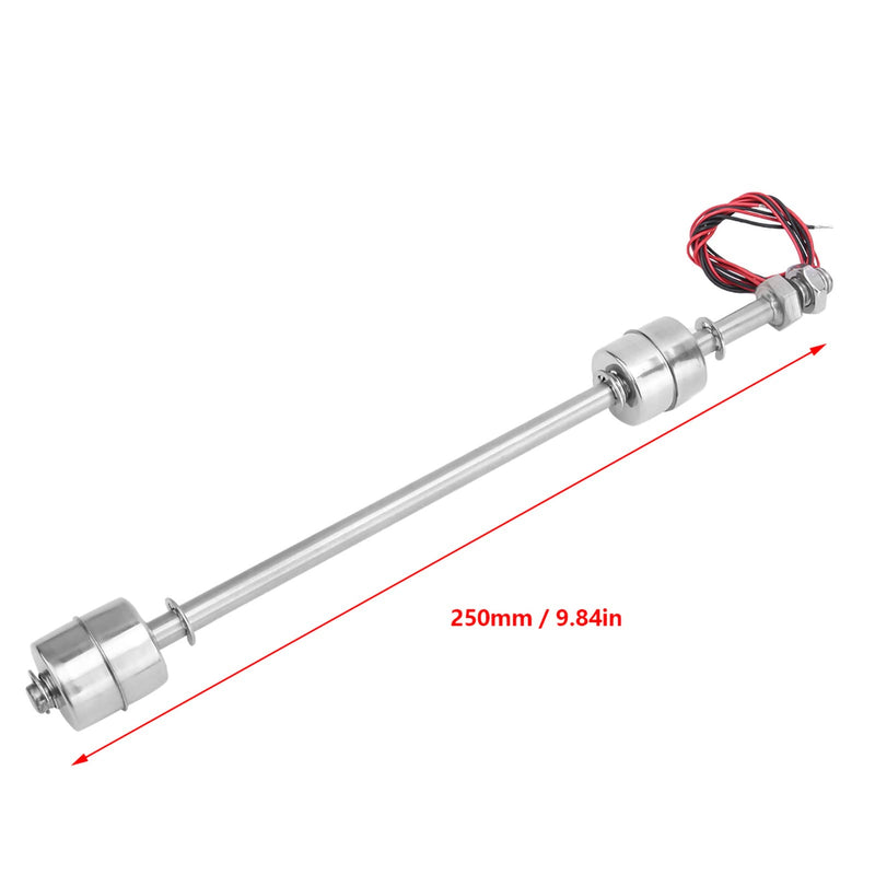 AUNMAS Water Level Sensor, 12v Ball Switch Dual Ball Stainless Steel Liquid Level Sensor Switch for Water, Pool and Fish (Floating Body 250mm)