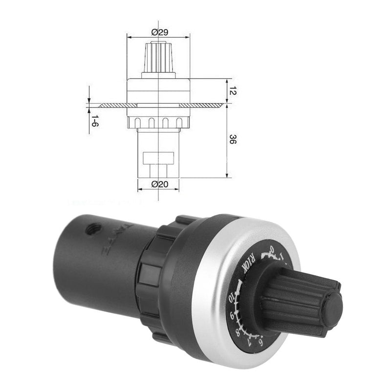 [Australia - AusPower] - Panel Mount 10K Potentiometer VSD VFD for Variable Speed Drive Invert Resistance Adjustment Rotary 