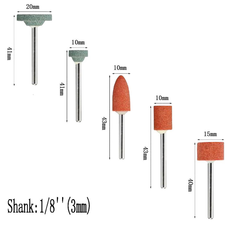 [Australia - AusPower] - 𝐉𝐔𝐍𝐋𝐈𝐗𝐍 45 Pcs Rotary Grinding Stones - 1/8" Shank Abrasive Mounted Stone Grinding Point Sharpening Bits for Rotary Tools 
