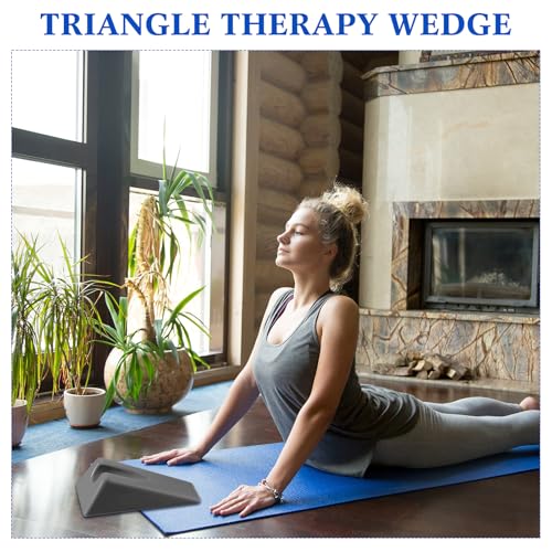 Suzile Mobilization Wedge 7.9 x 4.1 x 2 Inch Triangle Therapy Non Slip Silicone Wedge Pillow Sturdy Support for Relieve Spinal Pain Rehabilitation Tool(Gray) Gray