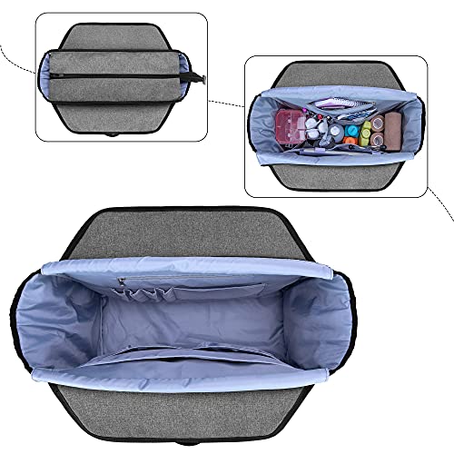 CURMIO Medical Bag for Nurses, First Aid Bag, Grey | Laptop compartment, multiple pockets, detachable shoulder strap, for general practitioners/medical students/physiotherapists/doctors/elderly care workers, Grey