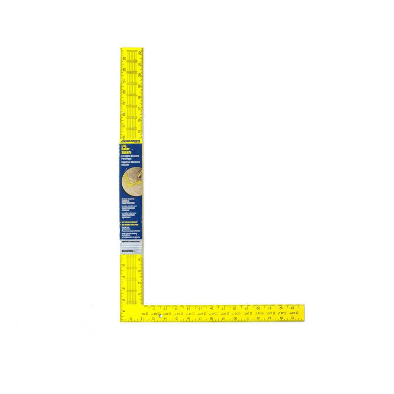 Swanson Tool TS154 Steel Rafter Square 16-Inch X 24-Inch (Yellow with Black Gradations) Steel Rafter Builder Squares 16x24